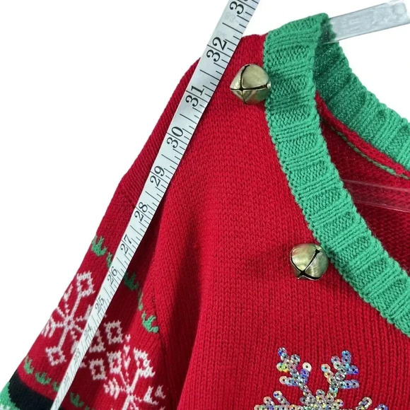 33 Degrees 3XL Merry Bright Ugly Christmas Sweater Cat Boots Embellished Holiday - Picture 10 of 13